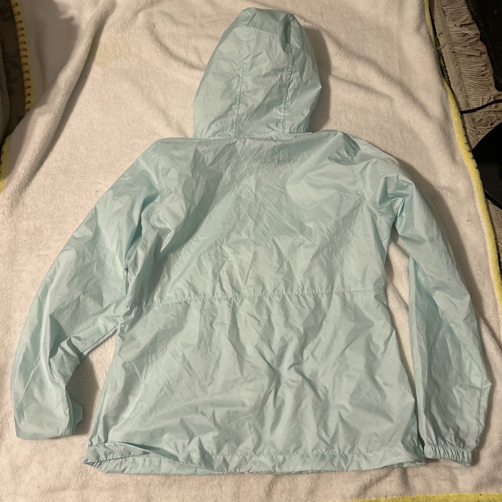 Columbia Jacket Womens M Teal Hooded Full Zip Lightweight Rain Windbreaker - Picture 7 of 8